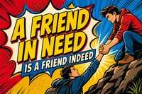 A friend in need is a friend indeedの意味・友情での例文